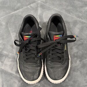 Puma Black Sneakers with Colorful Details